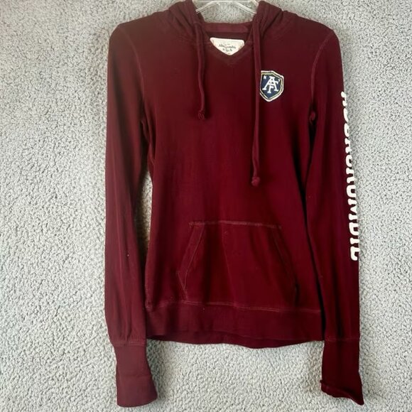 Abercrombie & Fitch Sweaters - Abercrombie & Fitch Womens Pullover Hoodie Size M Embroidered Logo Preppy Y2K